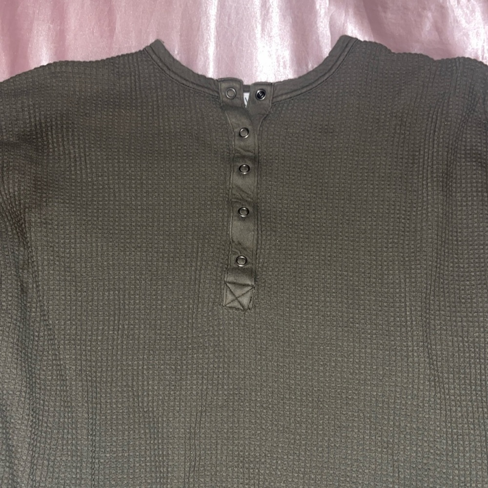 Aerie Henley Olive Green top